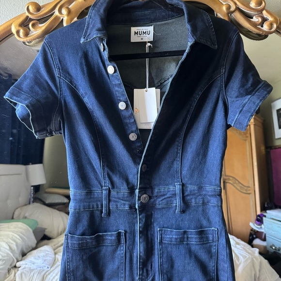Show me your MuMu one piece denim jumpsuit size medium - Picture 5 of 12